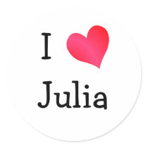 I Love Julia stickers