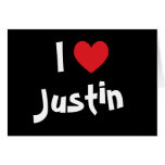 I Love Justin cards