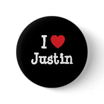 I love Justin heart custom personalized buttons
