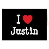 I love Justin heart custom personalized Greeting Card