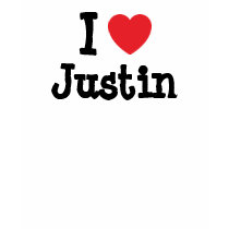 I love Justin heart custom personalized t-shirts