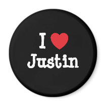 I love Justin heart T-Shirt magnets