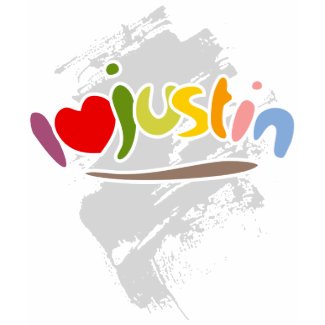 I Love Justin Red T Shirt