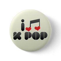 I Love K Pop Pinback Buttons