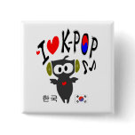 I love k-pop  txt owl vector art Square Button