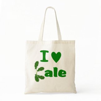 I Love Kale Reusable Grocery or Tote Bag