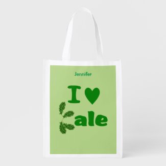 I Love Kale Reusable Grocery Bag Veggie Lovers