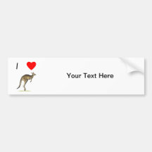 I Love Kangaroos (2) Bumper Sticker