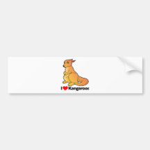I Love Kangaroos Bumper Sticker