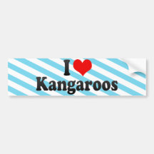 I Love Kangaroos Bumper Sticker