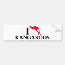 I Love Kangaroos Bumper Sticker