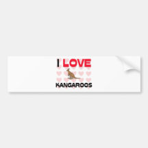 I Love Kangaroos Bumper Stickers