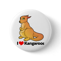 I Love Kangaroos Button