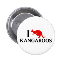 I Love Kangaroos Button
