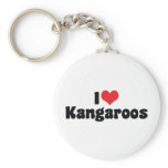 I Love Kangaroos Keychain