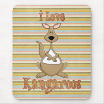 I Love Kangaroos Mouse Pads