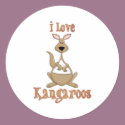 I Love Kangaroos stickers