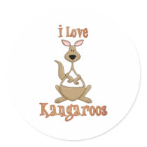 I Love Kangaroos stickers