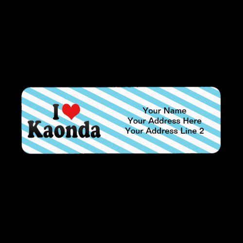 I Love Kaonda Return Address Label