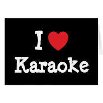 I love Karaoke heart custom personalized cards