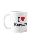 I love Karaoke heart custom personalized mugs