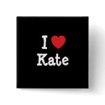 I love Kate heart T-Shirt buttons