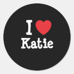 I love Katie heart T-Shirt Round Sticker
