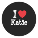 I love Katie heart T-Shirt stickers