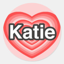 I love Katie. I love you Katie. Heart Stickers