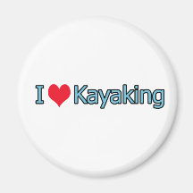I Love Kayaking Logo Fridge Magnet