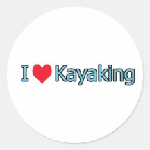 I Love Kayaking Logo Sticker