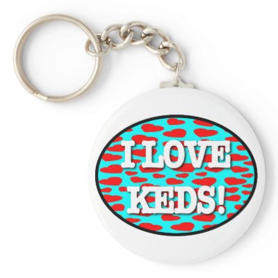 I LOVE KEDS Red Hearts Keychain by mrmorphic