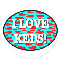 I LOVE KEDS Red Hearts stickers by mrmorphic I LOVE KEDS Red Hearts stickers