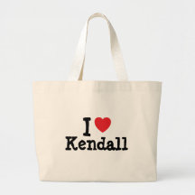 I love Kendall heart T-Shirt Tote Bags