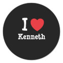 I love Kenneth heart custom personalized stickers
