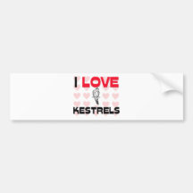 I Love Kestrels Bumper Sticker