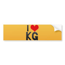 I Love KG Bumper Stickers