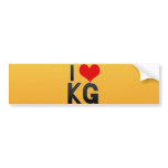 I Love KG Bumper Stickers