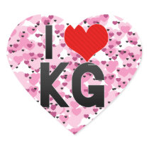 I Love KG Heart Sticker