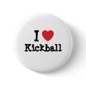 I love Kickball heart custom personalized buttons