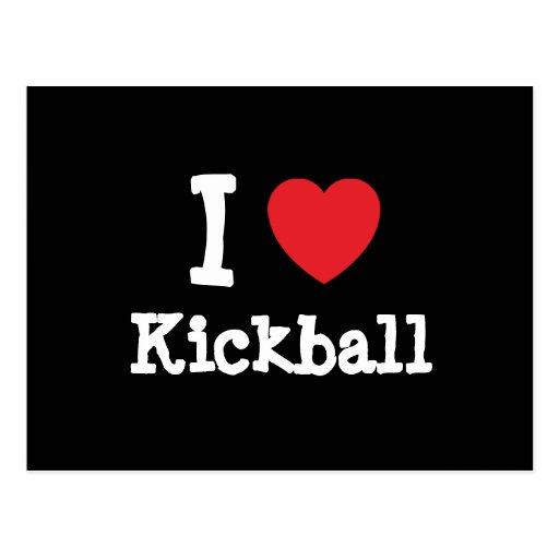 I love Kickball heart custom personalized Postcard Zazzle
