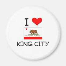 I Love KING CITY California Fridge Magnets