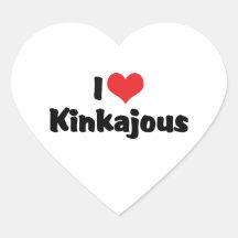 I Love Kinkajous Heart Sticker