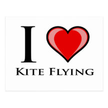 I Love Kite Flying Post Card