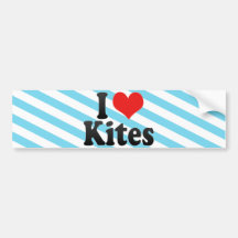 I Love Kites Bumper Sticker