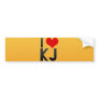 I Love KJ Bumper Stickers