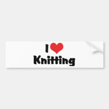 I Love Knitting Bumper Stickers