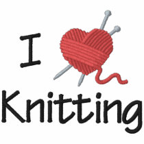 I Love Knitting embroidered shirts