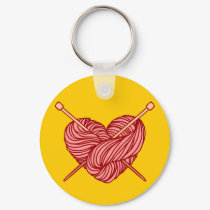 I Love Knitting keychains