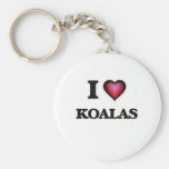 I Love Koalas Basic Round Button Keychain